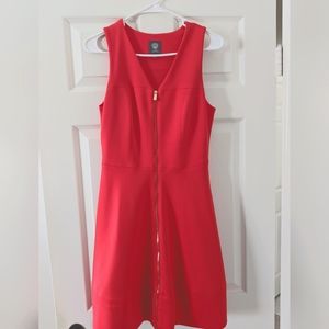 Coral midi cocktail dress